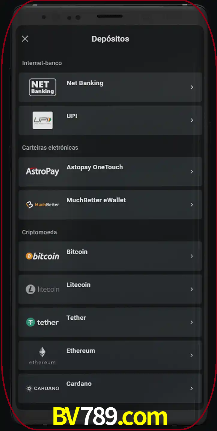 Você pode usar métodos alternativos de depósito.